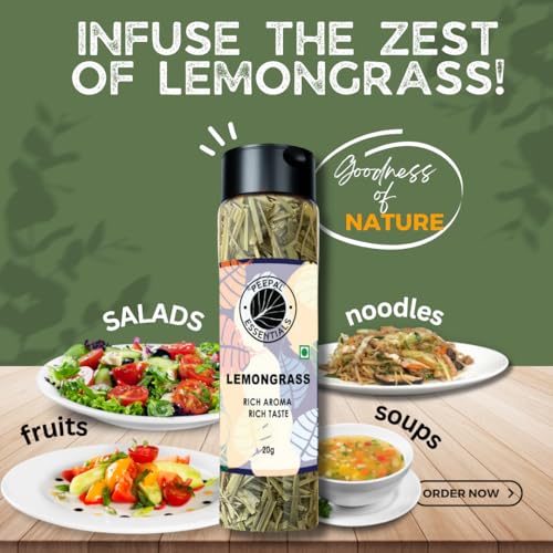 Image of Peepal Essentials Lemongrass -Dried herb & Seasoning, Aromatic,No Added Colors, Preservatives, and MSG - 20 g(Pack of 1)