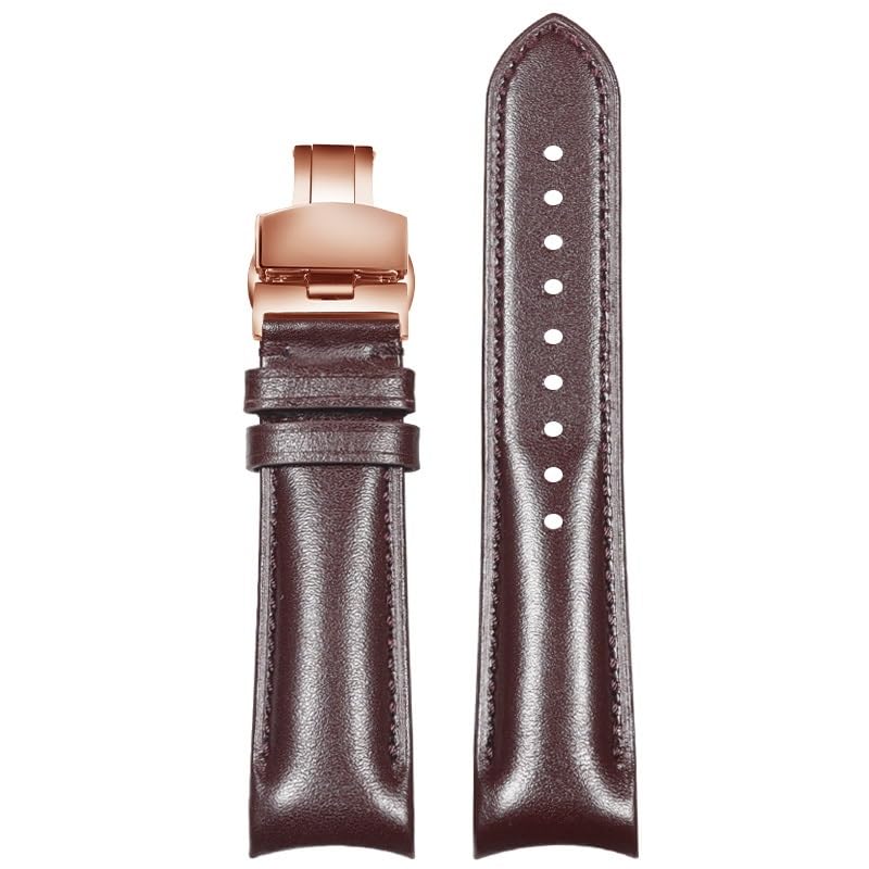 Bracelet montre cuir Omega Speedmaster marron foncé avec maillon arc