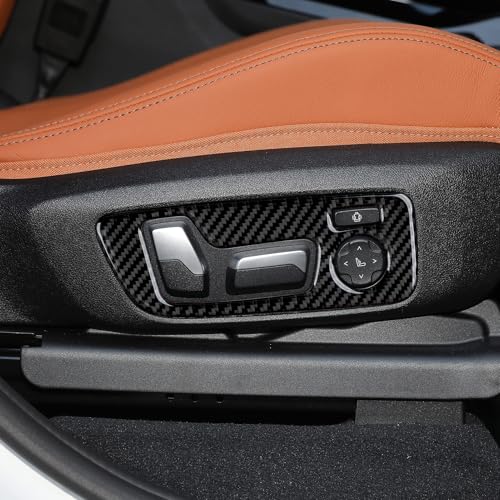 Image of 2PCS Seat Adjustment Knob Switch Buttons Cover Trim Carbon Fiber Decal Sticker fits for BMW X3 G01 X4 G02 X5 G05 X6 G06 2018-2024 Accessories (Style A)