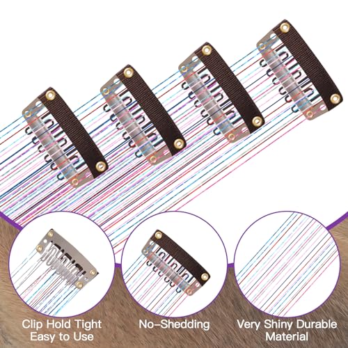 Juexica 18 Pcs Horse Accessory Clip in Hair Extensions for Mane and Tail Tack Horse Stuff Pony Hair Tinsel for Real Horses Western Bride Horse Lover and Girls Birthday (Multicolor)