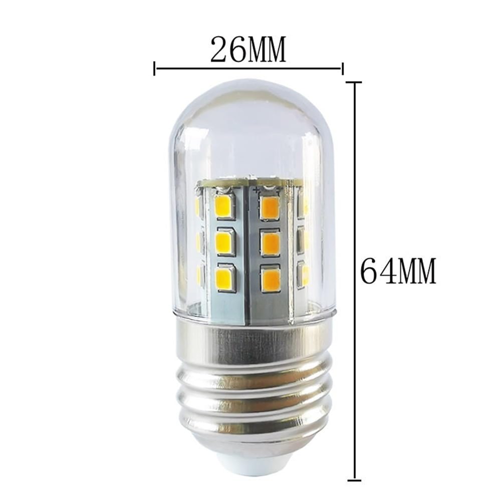 Bombillas para el hogar, Paquete de 20, Bombillas LED para frigorífico T26/T30 E12/E14/E27/E17/B22 de 3 W, lámpara LED Tipo maíz con Forma de Cristal para el hogar.