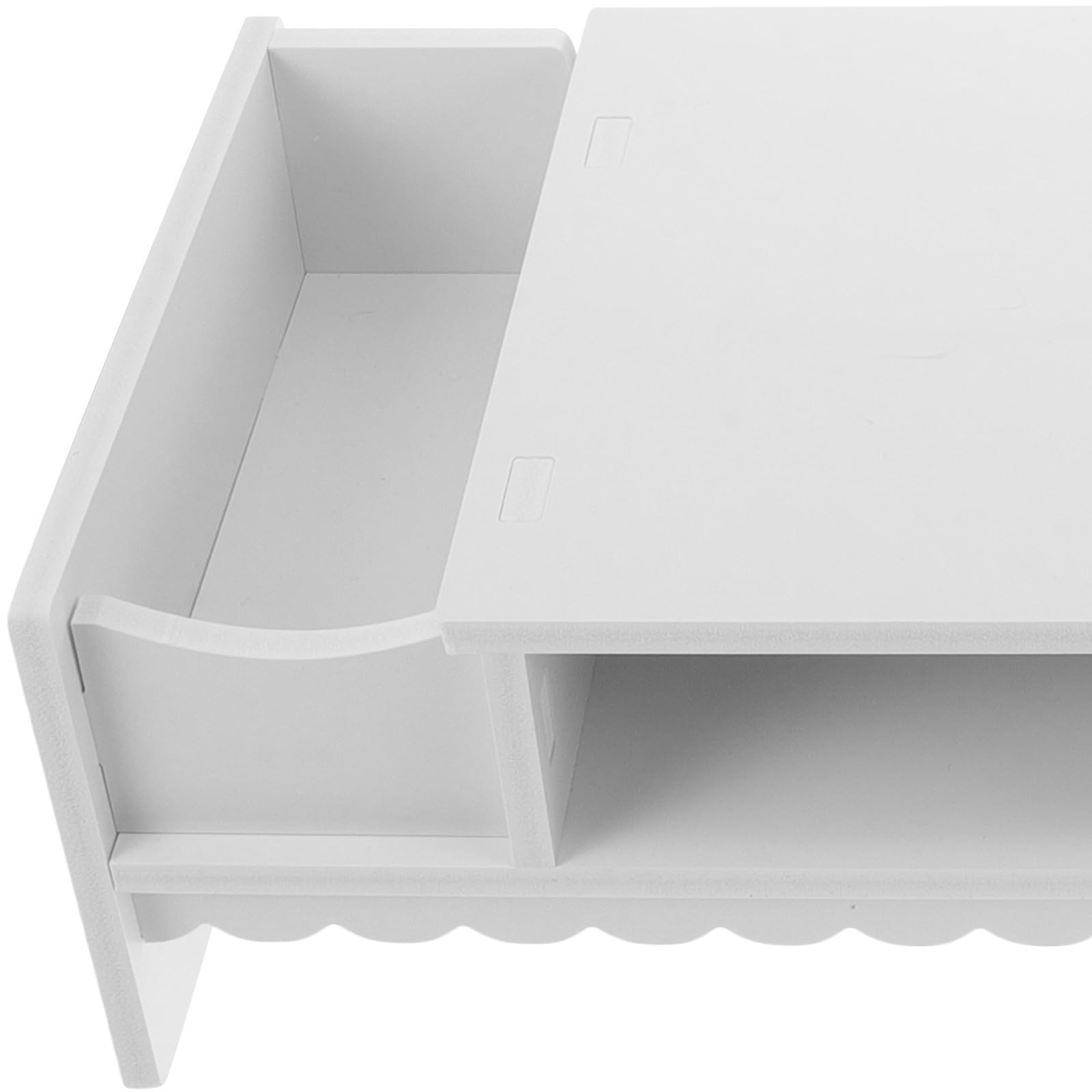 Healvian Estante Elevador de Almacenamiento Espacio Blanco de PVC para Monitor Multifunción para Escritorio de Oficina en Casa y Organización