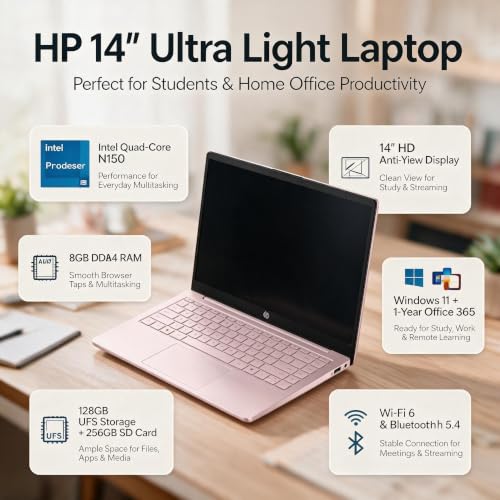 Image of HP 14-inch Laptop Ultra Light - 1-Y Office 365, Long Battery Life, Wi-Fi 6