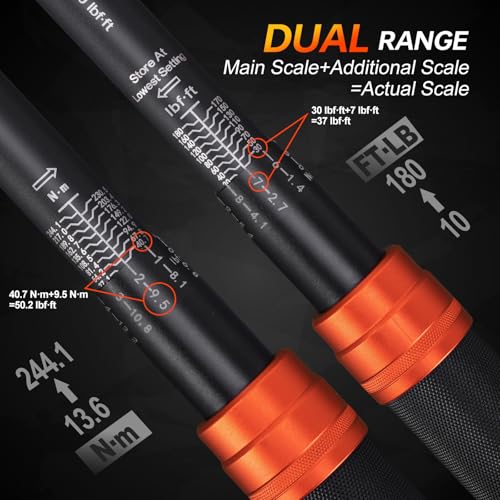 Image of 41PCS Torque Wrench Set 1 /4 3 /8 1 /2-Inch Drive, Complete Click Torque Wrench Kit with Sockets, Bits, Extension Bars & Adapters, ±3% Accuracy 72-Tooth Dual-Scale Wrenches for Bike, Moto, Car, Truck