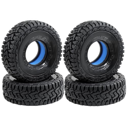 Pneus RC Caoutchouc Souple 120mm pour Sorties Crawler en Forêt et Rochers 4Pcs