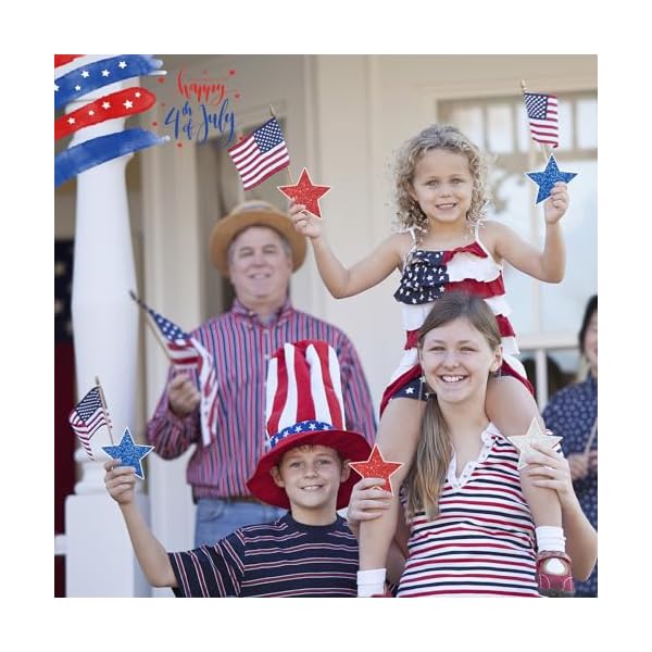   JULMELON-22pcs-4th-of-July-Patriotic-Decorations-Red-White-and-Blue-Star-Magnets-Car-Magnetic-Stickers-for-Independence-Day-Party-Cruise-Garage-Door-Refrigerator-Mailbox-Decorations-Accessories