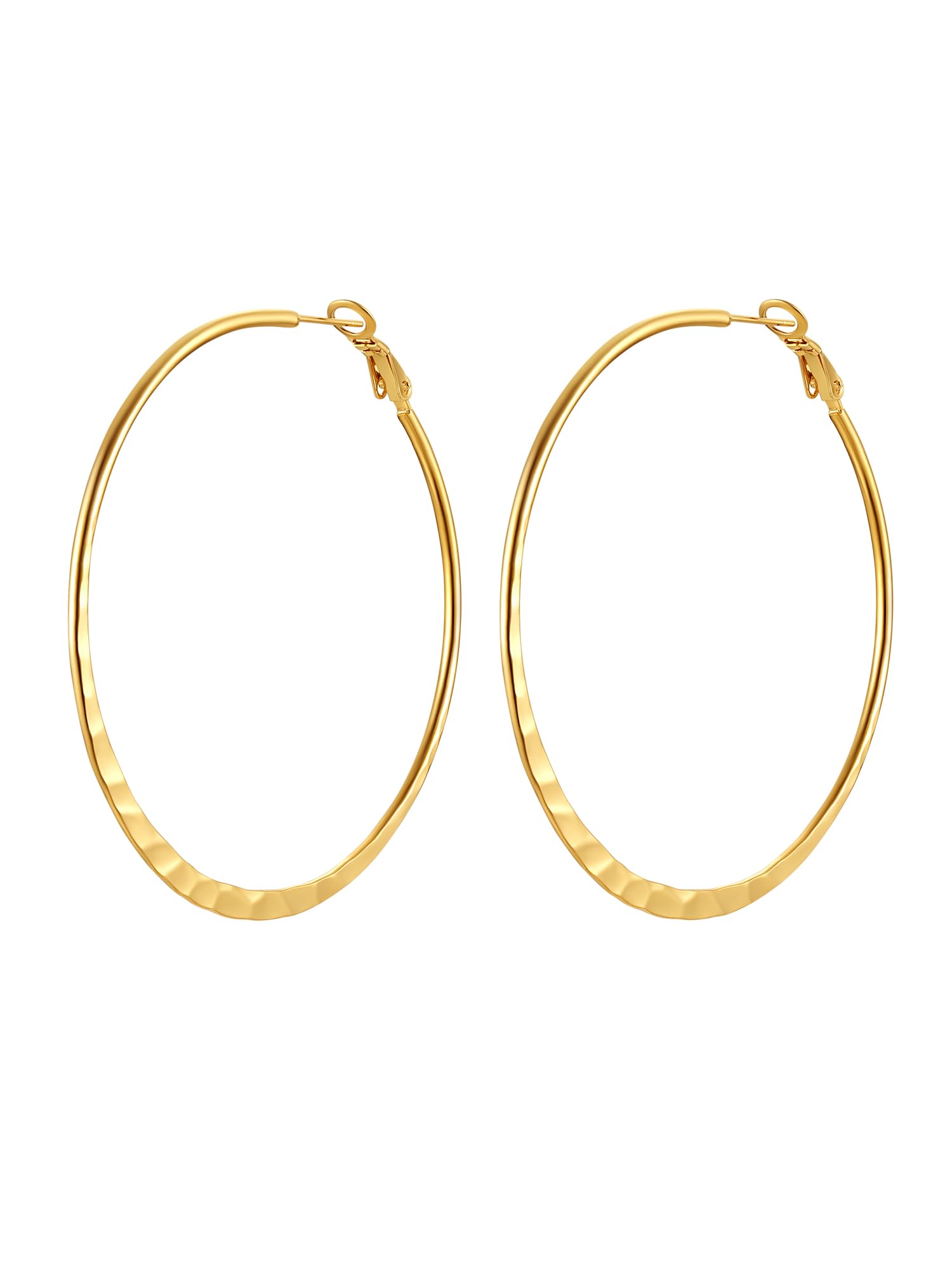 PROSTEEL Orecchini a Cerchio Acciaio Inossidabile 30/40/60/80mm Argento/Nero/Oro Placcato