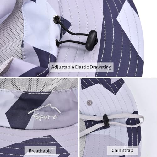 Image of Sun Hats for Men Women Fishing Hat UPF 50+ Breathable Wide Brim Summer UV Protection Hat