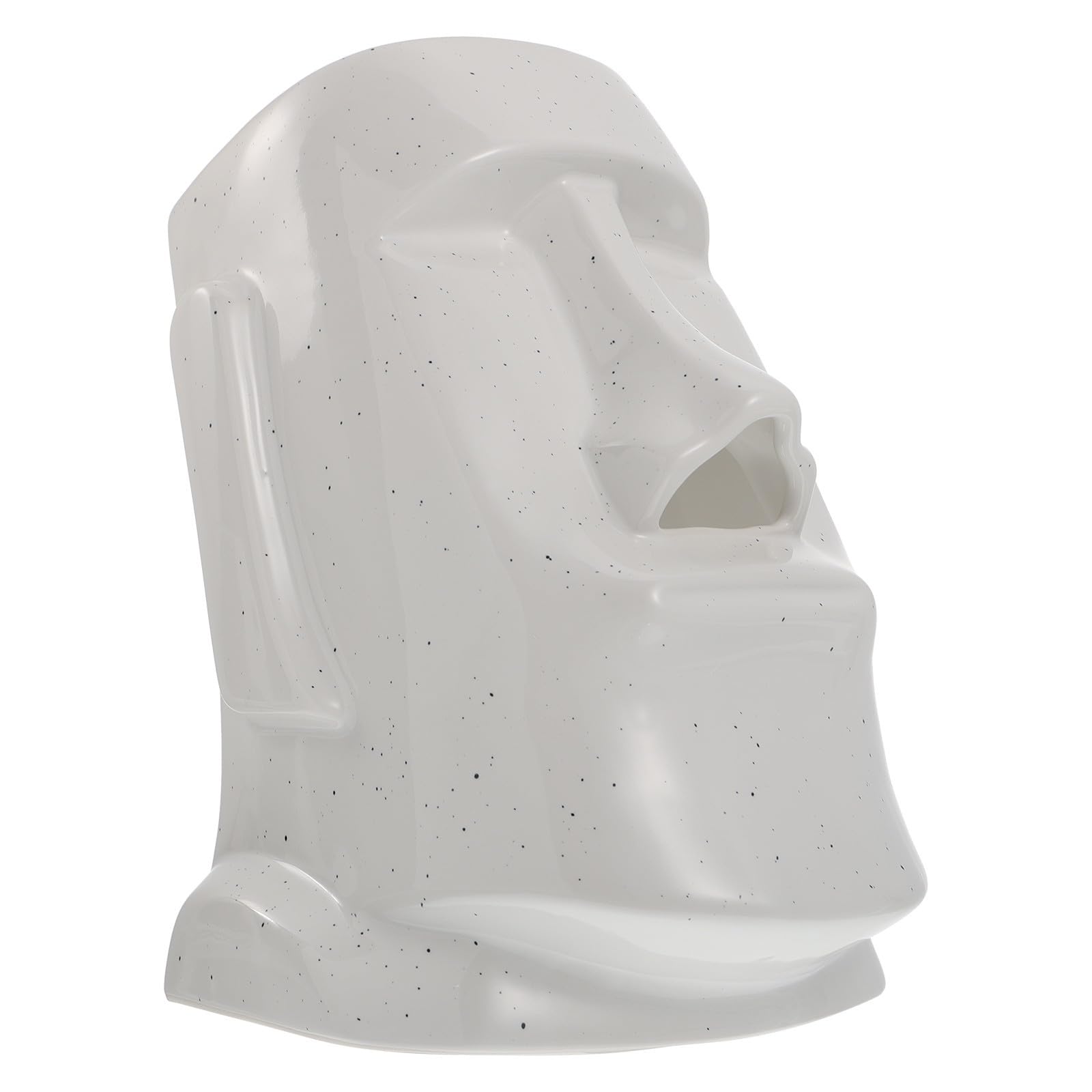 Scatola Fazzoletti Moai in Ceramica Bianca per Tavolo Bagno