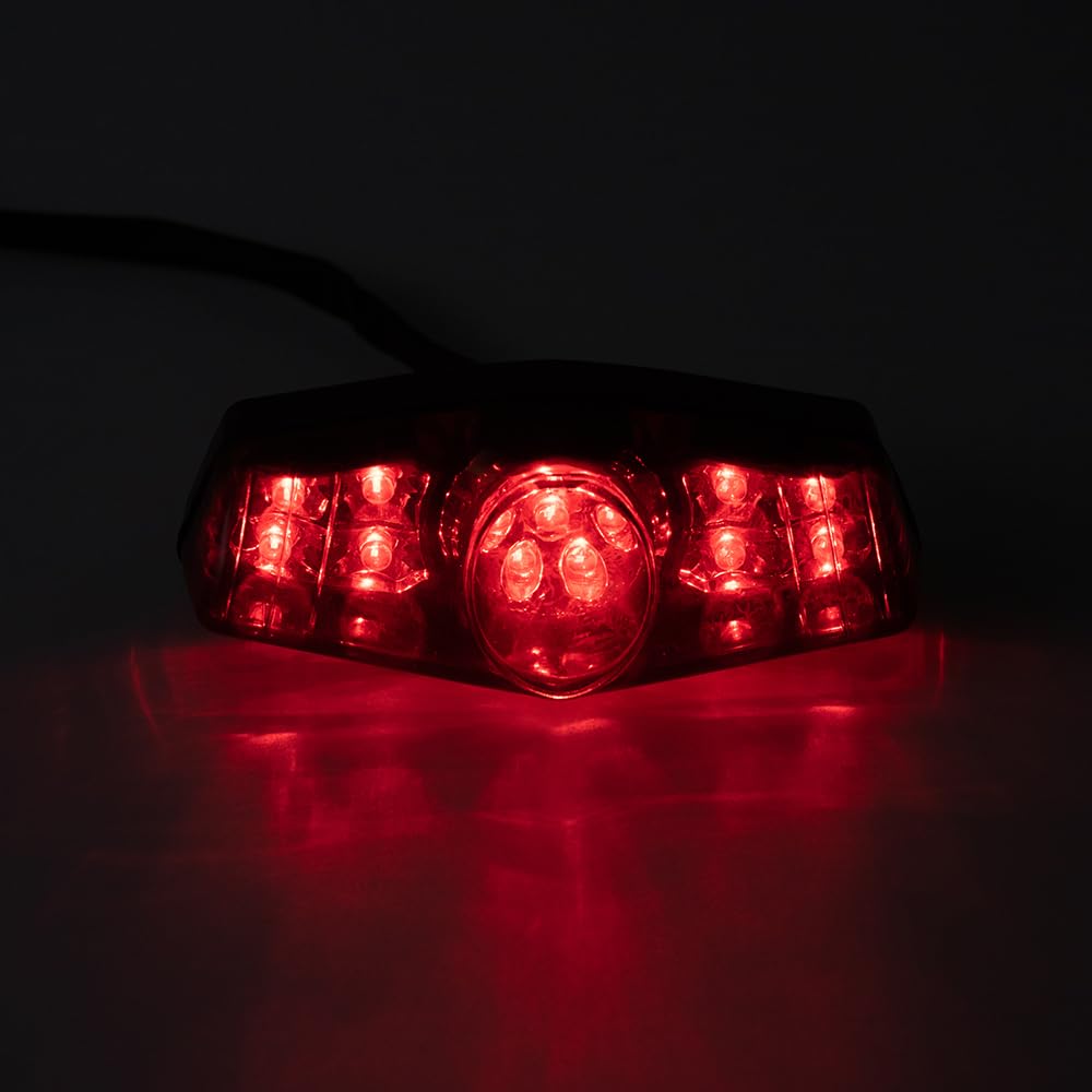 Moto Luci di stop LED Fanale posteriore Off-Road Bike Retro Bike Retrofit LED Fanale posteriore Running Light Brake Light (Grigio)