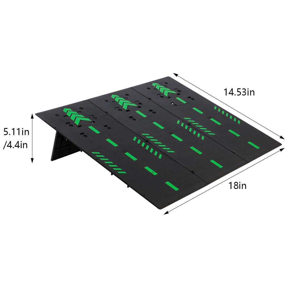 Rampas de coche para camión RC para saltar, portátiles, para ejercicios de salto y vuelo de coche de 1/14 1/16 1/18 1/24 1/30 y micro mini control remoto (negro)