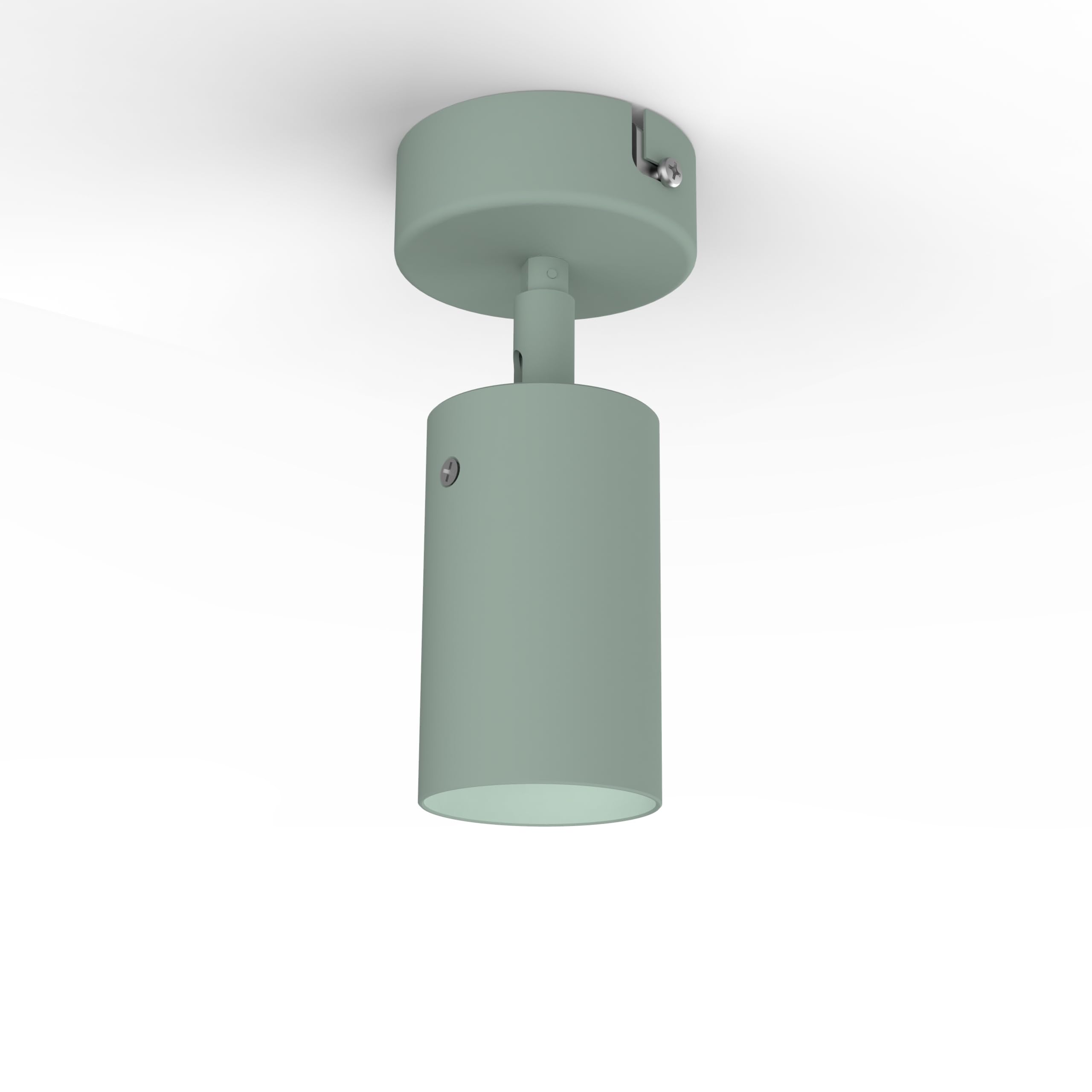 L+ Faretto Spot LED Orientabile da Soffitto o Parete in Metallo - Attacco GU10 - Made in Italy - Diametro 6cm - Design Moderno per Cucina e Soggiorno (Verde Iceberg)