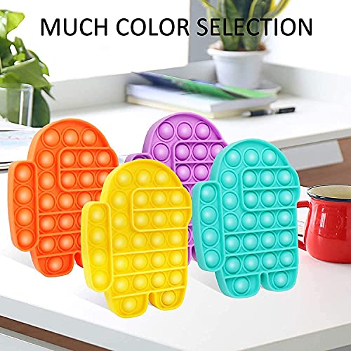 Image of Push Pop Bubble Sensory Fidget Toy Set ,Pop It Push Pop Silicone -Relief Items Popper Fidget Educational Toys for Special Needs Toys , Family and Friends (3Pcs Yello Purple Green)