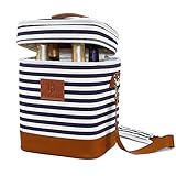 Erweiterbarer Reißverschluss und stilvolles Design: Wir kombinieren eine geräumige und funktionale Form mit einem stilvollen und modischen Design, um Ihnen Weinträger und Tragetaschen zu bringen, die Ihrem Look einen stilvollen Touch verleihen. Dank des erweiterbaren Reißverschlusses können Sie bereits geöffnete Weinflaschen mit Korken verstauen, um sie einfach zu tragen.