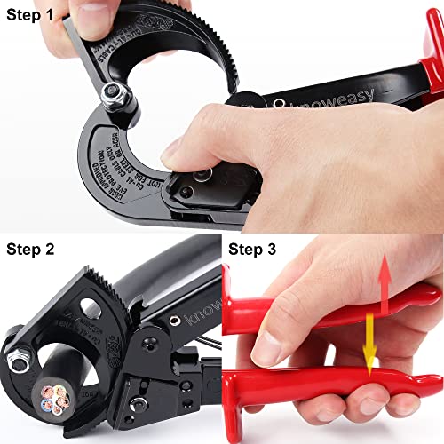 Image of Knoweasy Cable Cutter and Ratchet Wire Cutter Works for Aluminum and Multi-core Cables up to 240mm