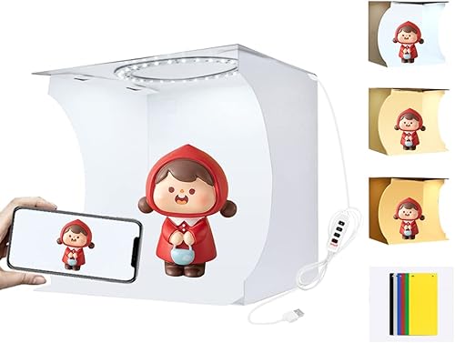 PULUZ - Caja de luz de estudio fotográfico de 9.1 in, portátil, plegable, caja de estudio de fotografía, brillo ajustable, kit de caja de tienda de