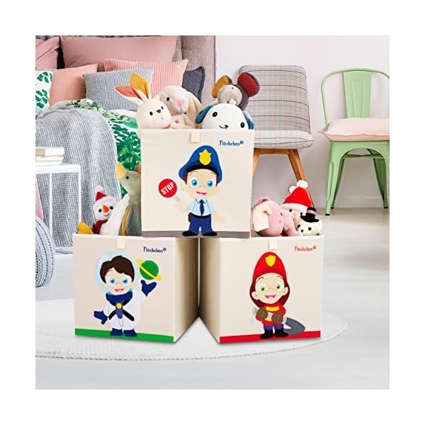 Flöckchen Kinder Aufbewahrungsbox | Premium Spielzeugkiste für Kinderzimmer I Spielzeug Box (33x33x33) bringt Ordnung ins Kallax Regal I Kinder Motiv – Bild 7
