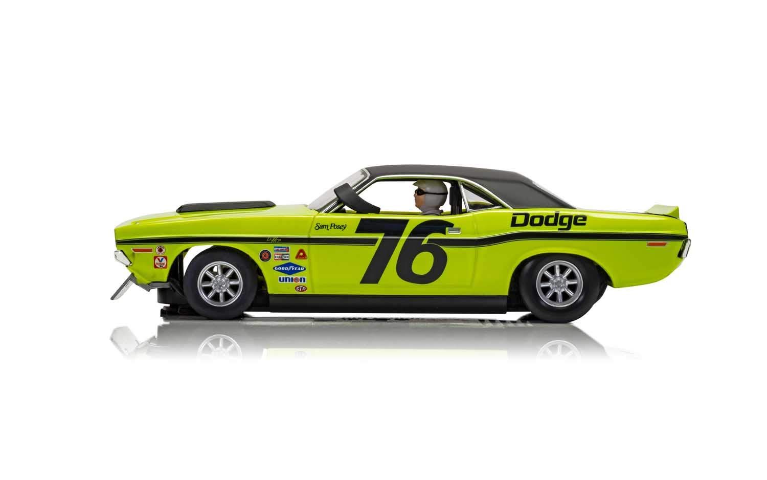 Scalextric Dodge Challenger Sam Posey #76 1:32 Slot Race Car C4164