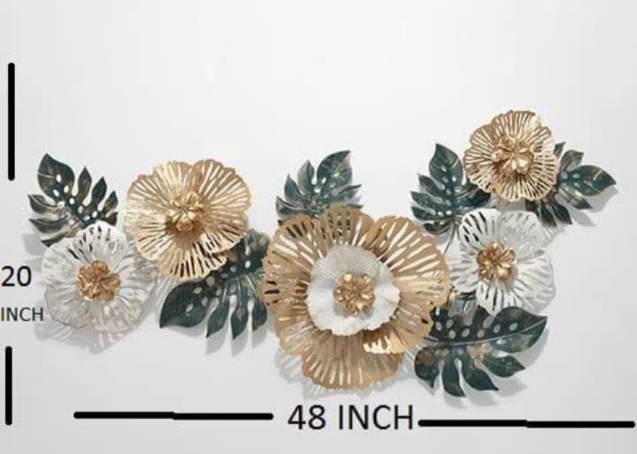 Image of ULTRA SHINE HOME DECOR 3D Creative Beautiful Rose Hanging Metal Wall Art Handmade Sculptures for Home Decoration, Bedroom, Living Room, Hotel & Restaurant Decor (50 x 23 Inch)