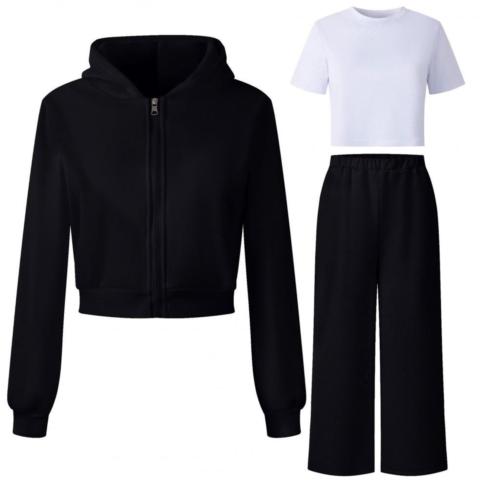 Tuta da ginnastica in pile con cappuccio da 2 pezzi per bambine, morbida e comoda, con maglia a maniche lunghe e pantaloni, per giocare e per un abbigliamento casual.