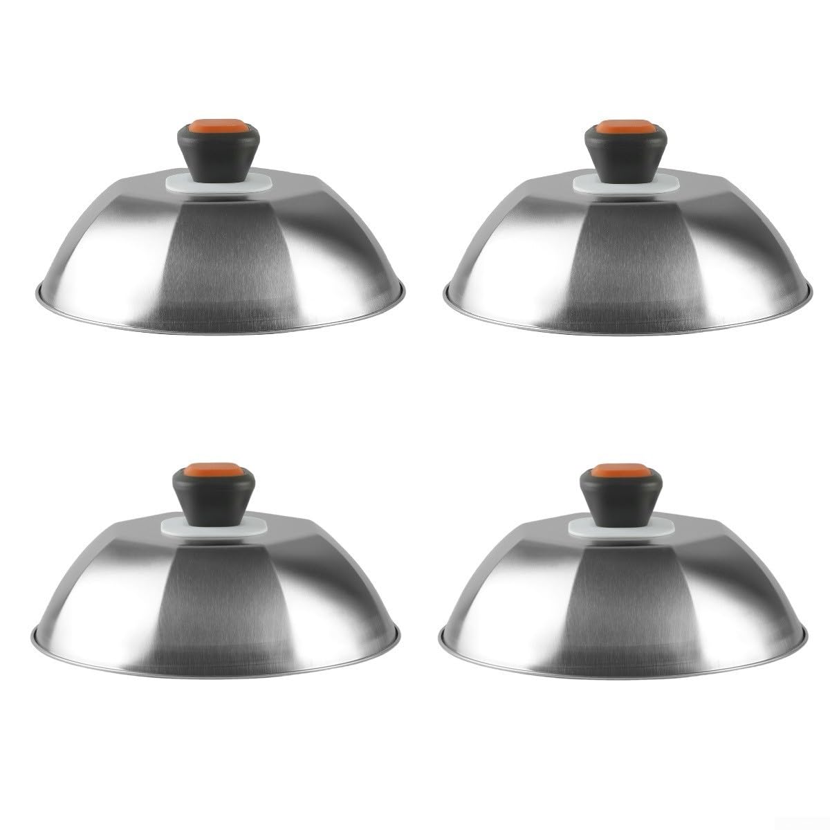 4 Tapas para acero Inoxidable Octogonal Hamburguesa 22cm 4 Tapas
