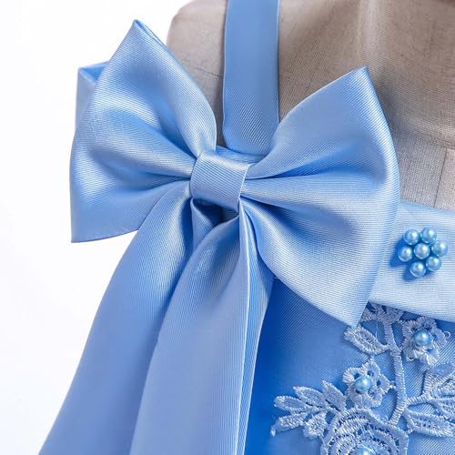 Girls Party Dresses Strapless Tiered Ball Gown with Train for Runway Shows Flowy Princess Dress with Bow Accents4