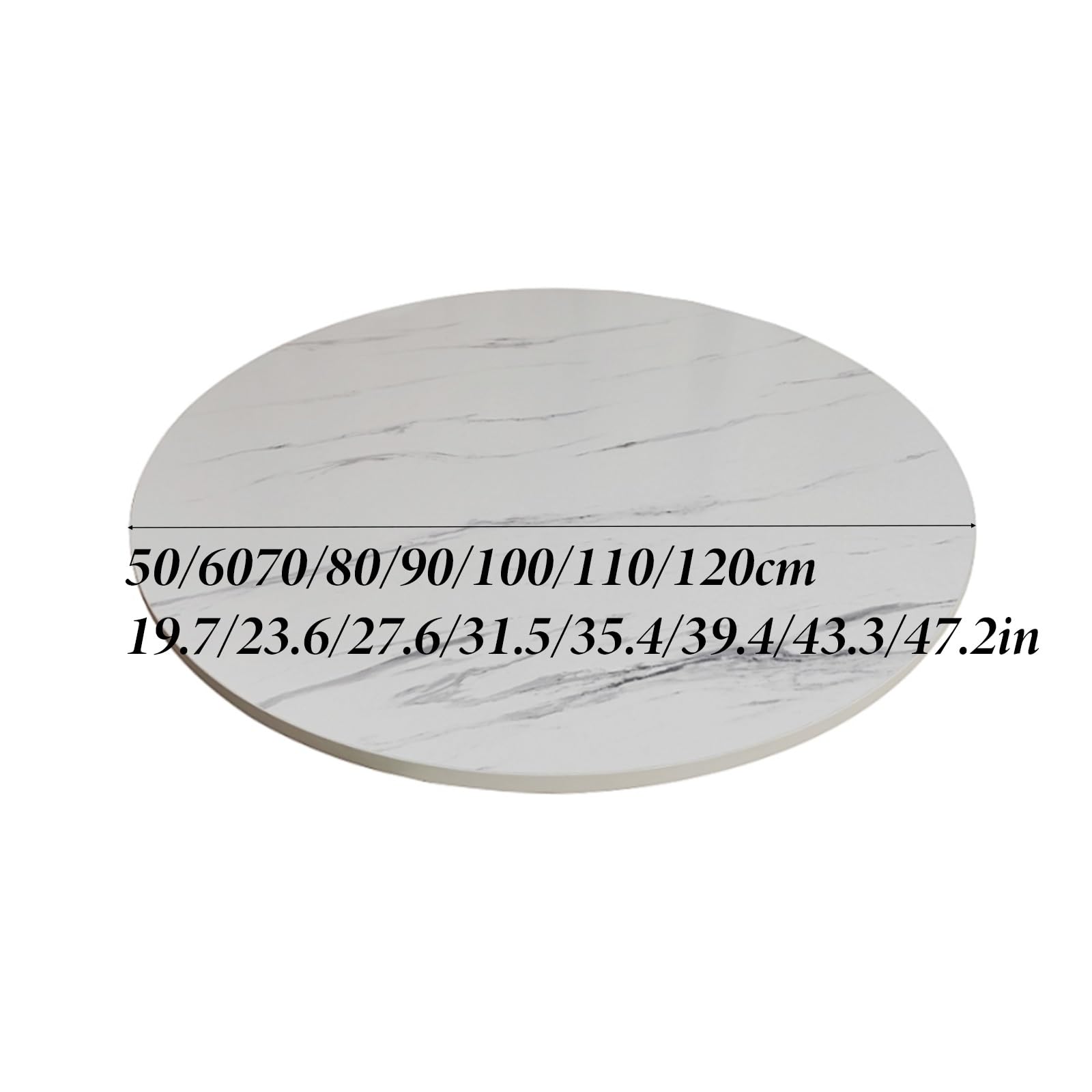 Taca obrotowa o fakturze marmuru - 50 cm stół obrotowy drewniany imitacja marmuru Lazy Susan do domu i hotelu duża okrągła taca do serwowania, elegancki wystrój kuchni