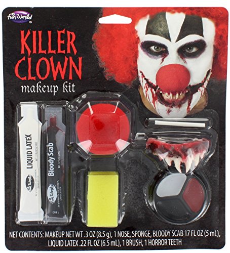 Fun World Unisex-Adult's Killer Clown Make Up Kit, Multi, standard