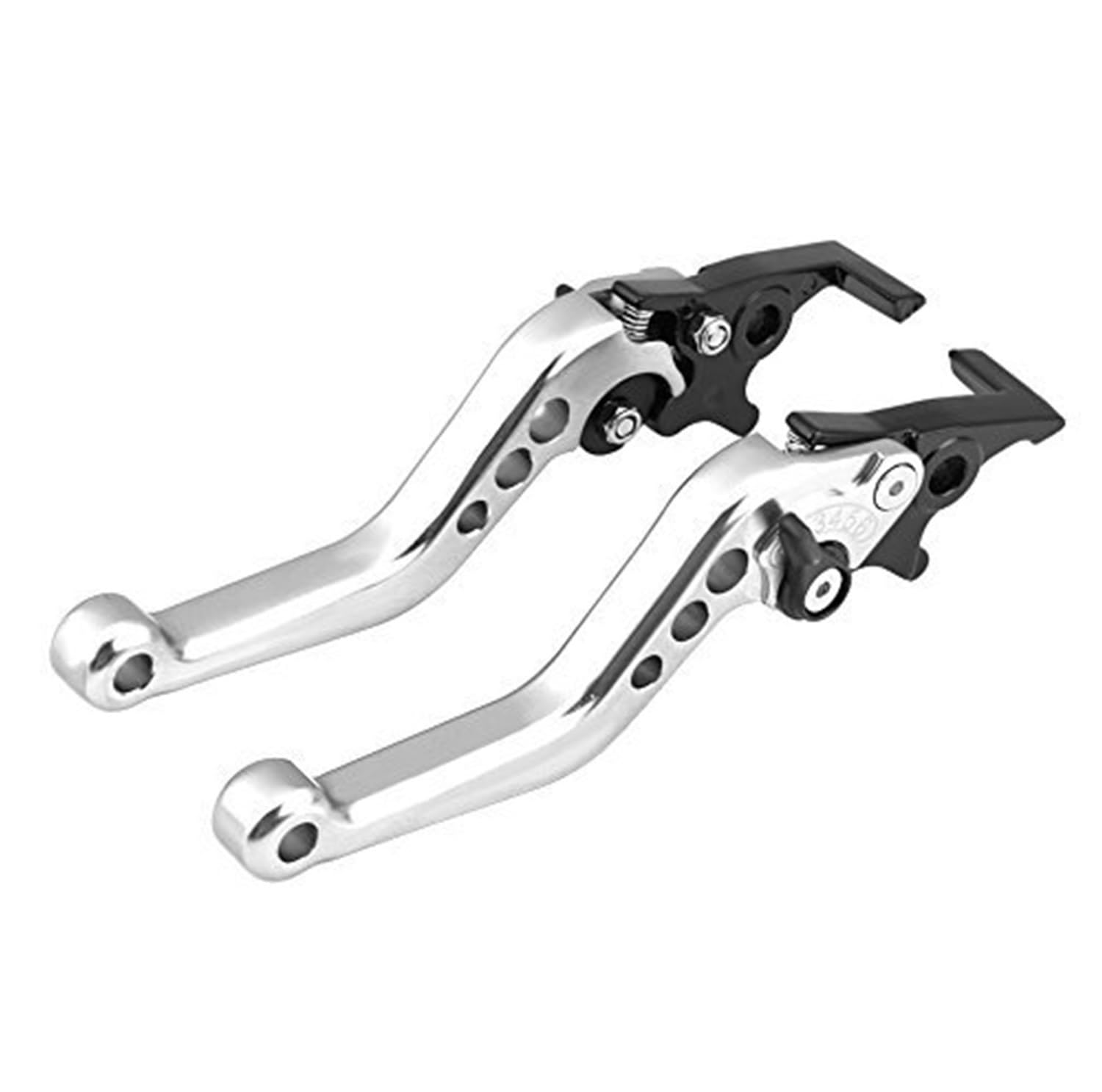 FLBZBLKASL Motorcycle Short Brake Clutch Levers Brake Levers for A Motorbike - Double Disc Lever Dual 1 Pair CNC Aluminum Motorcycle Scooter Modification Silver