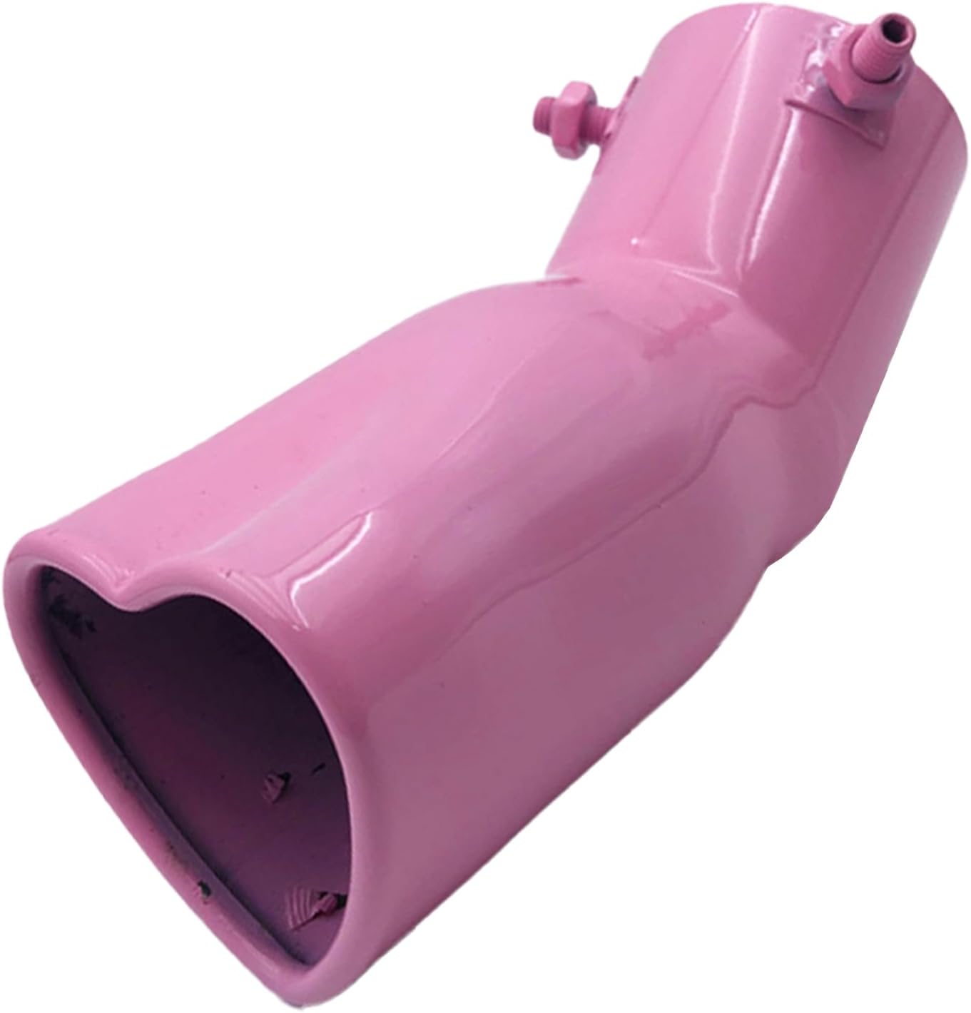 2.5inch Inlet Adjustable Exhaust Pipe Tail Pipe Thickened Car Exhaust Tip, Universal Car Modification Tail Throat Stainless Steel Heart Shaped Muffler Tip,Pink Bent