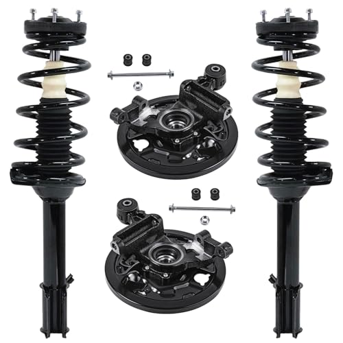 Image of Detroit Axle - Rear Steering Knuckles & Wheel Hub Bearings Struts w /Coil Spring Replacement for 2003 2004 2005 Subaru Forester - 4pc Set