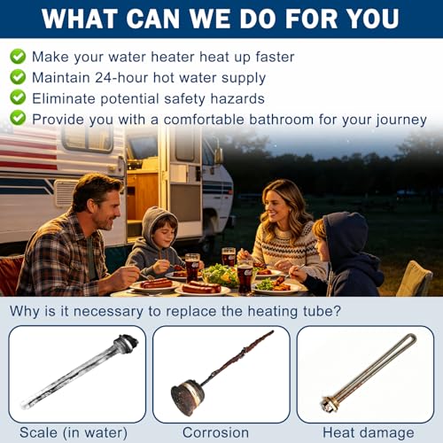 Image of RV Water Heater Element Kit Compatible with Suburban SW Series Part | Includes 520900 heating element, anode rod, 1-1 /2 inch & 1-1 /16 inch socket wrenches