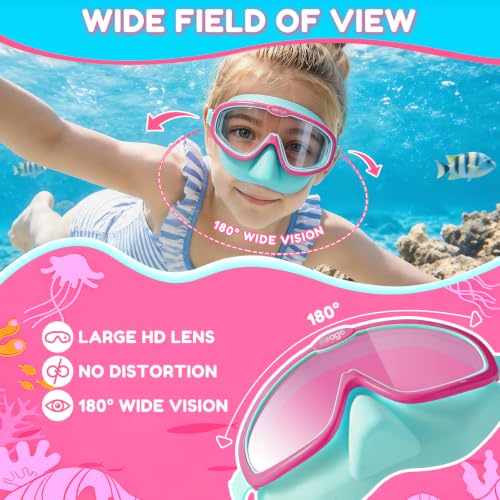 Image of Seago Kids Swim Goggles 2 Pack for 3-12, Anti-Fog Clear View,Toddler Goggles with Nose Cover Swimming Goggles