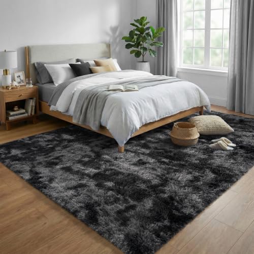 Tapete Shag Moderno Microfibra 7x10 Pies Gris Oscuro miniatura 3