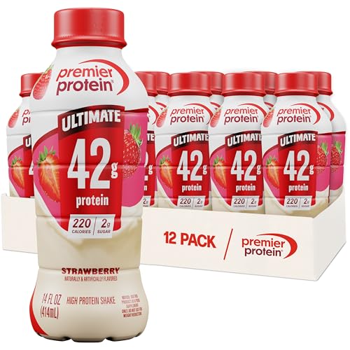 Image of Premier Protein ULTIMATE 42g High Protein Shake, Strawberry, 12 Pack