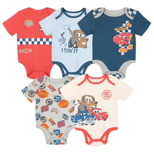 Image of Disney Baby 5 Pack Bodysuits Newborn to Infant Sizes (Newborn - 24 Months)