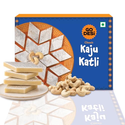 Image of GO DESi Classic Kaju Katli -180 grams | No Artificial Flavours | Rich, Nutty Taste | Sweets | Mithai