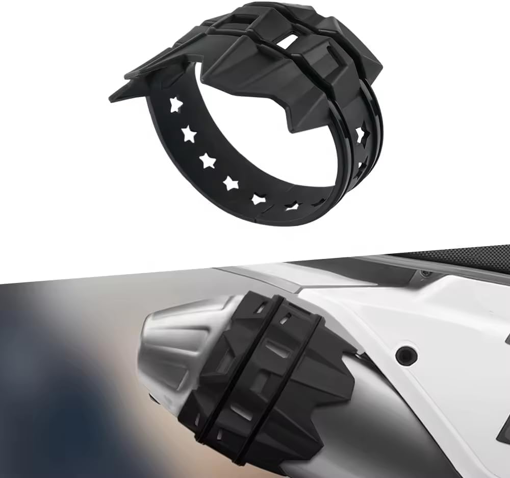 Copertura Protettiva per Scarico con Anello Anti-Caldo, Protezione per Copertura Protettiva per Tubo di Scarico Moto Universale(Nero)