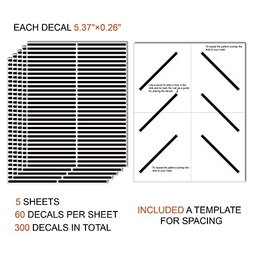 A Room With Black Line Vinyl Wall Decals, Peel And Stick Modern Boho Stickers, 300 Stripes With A Reference Template For Sticking #TOP5