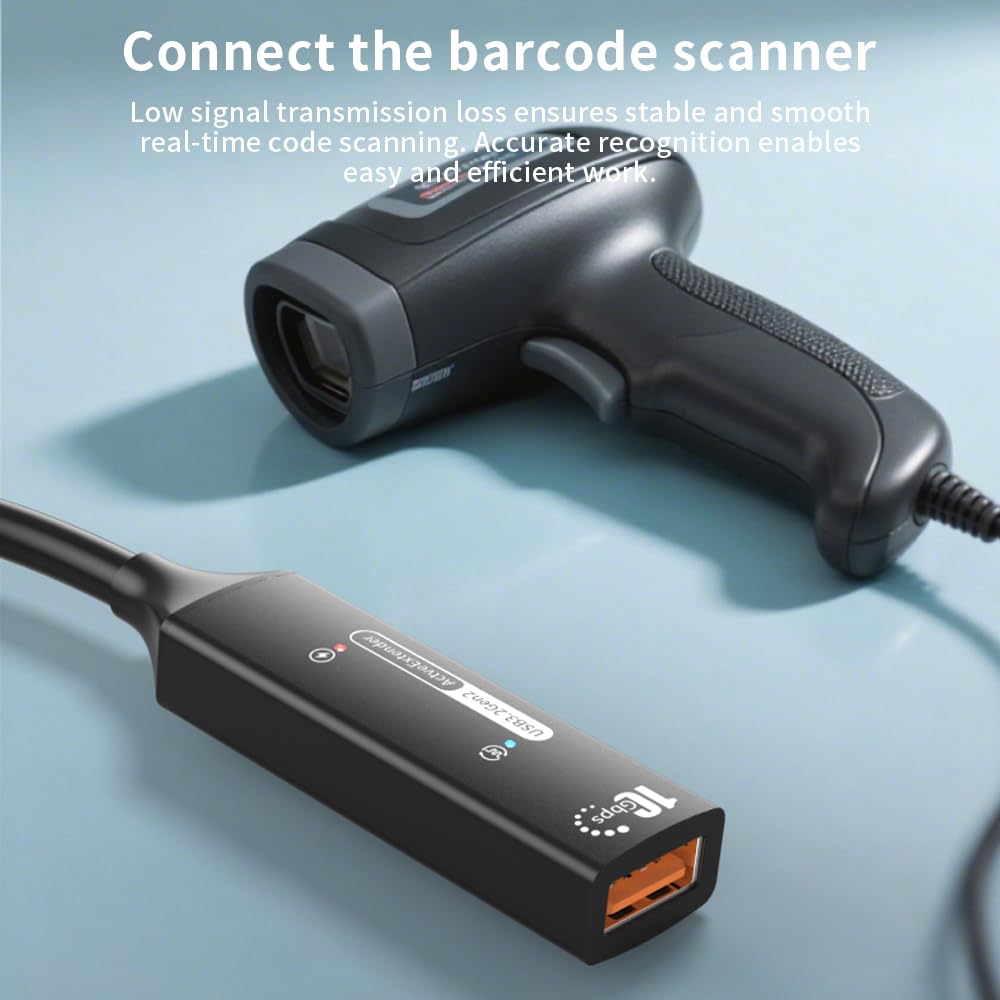 USB-C Active Extension Cable 10m USB 3.2 Gen 2 10Gbit/s Double Shielding Aluminum Housing Black