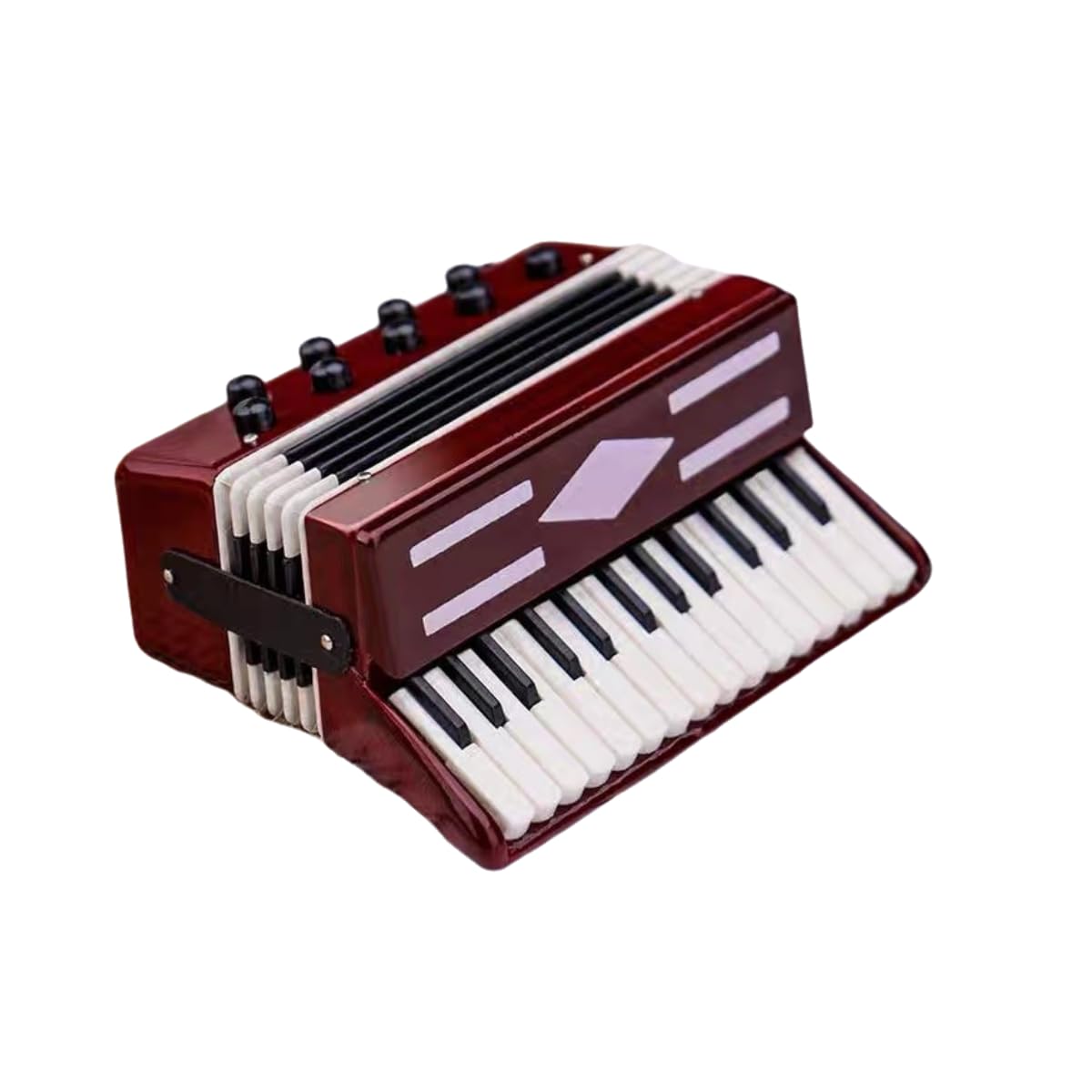 Mini Fisarmonica in Legno, Modello Decorativo 6cm, Fisarmonica Piccola in Confezione Regalo, Ideale Come Gadget Musicale e Fisarmonica Giocattolo (Rosso)