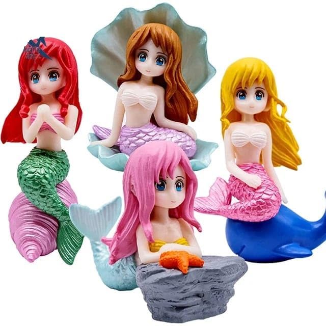 Aquarium Cute Miniature Mermaid Ornament Toy, Set of 4 Mermaid Statue Figurines for Fish Tanks, Decoration Ornament Accessories-(Multi Colour). (B0DFC7NC7G) Amazon Price History, Amazon Price Tracker