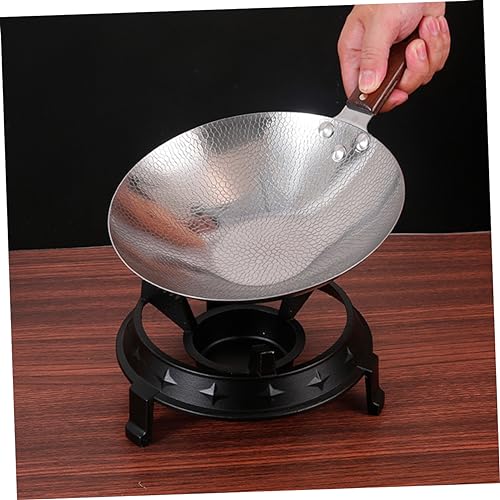 Wok de acero inoxidable con mango de madera Ciieeo miniatura 2