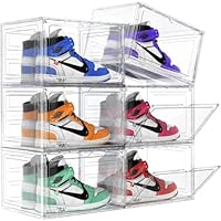 Amazon｜シューズボックス 6個磁石開閉扉スニーカーボックス 大容量