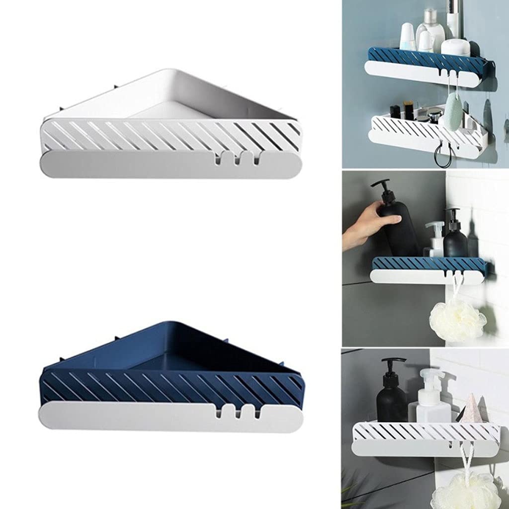Estante de esquina sin taladro, organizador de ducha adhesivo para baño, montado en la pared, sin perforación, organizador de almacenamiento para cocina, inodoro, almacenamiento de cocina, c