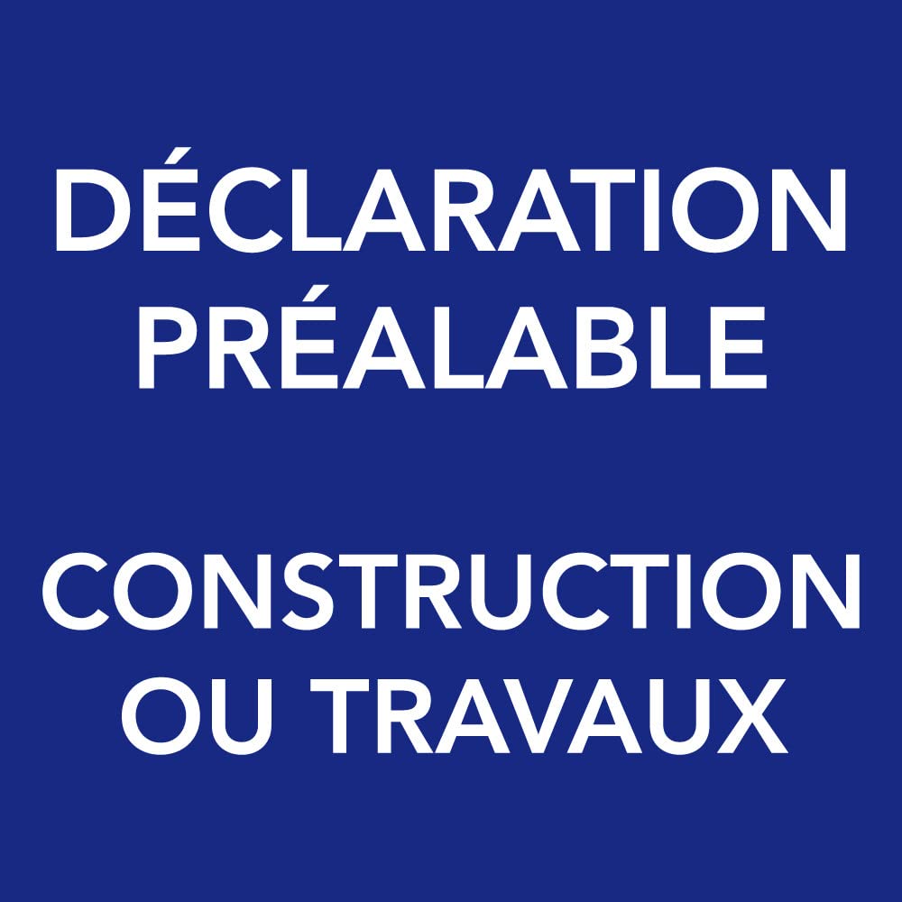 Signalétique.biz France - Signalétique.biz - Panneau Déclaration Préalable Travaux + Marqueur Noir - Akylux 80x120 cm avec Œillets