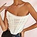 Produktbild Ärmellose Mode Trägerlos Bustier Korsett Crop Tops Weibliches Netz Rückenfrei Weiße Frauen Tops Reißverschluss Sommer-Weiß_S.