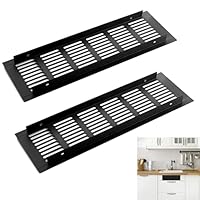 Alriedy 2x Lüftungsgitter Schwarz Aluminium 250x80mm-lüftungsgitter Kühlschrank,Belüftungsgitter Für Schränke/Küche/Badezimmer, Stilvoll Und Praktisch Einfach Montierbar