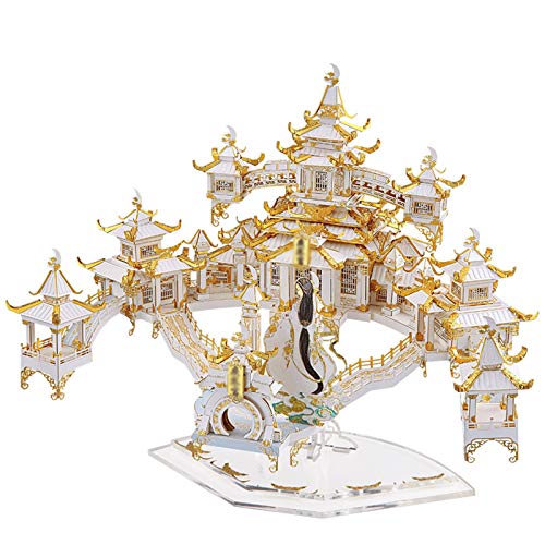 ZLWJ Puzzle 3D Modelo de Arquitectura Kits Nano Metal Rompecabezas en Tres Dimensiones Escultura Regalo para los Adultos Amigos Edificio Rompecabezas Guanghan Palace White-17 * 21 * 18CM