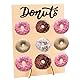 PcvGef Donut Ständer, Donut Wand für Hochzeiten, Geburtstage, Babypartys und Jubiläen, Holz Donutständer mit 9 Löchern, 35×26 cm, natürliche Holzfarbe